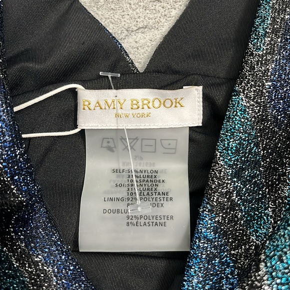 Ramy Brook Metallic Blue and Black bathing suit - Picture 3 of 10